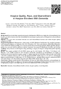 Cover page: Hospice Quality, Race, and Disenrollment in Hospice Enrollees With Dementia