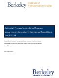Cover page: California’s Freeway Service Patrol Program: Management Information System Annual Report Fiscal Year 2017-18 