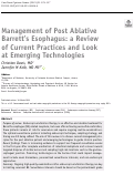 Cover page: Management of Post Ablative Barretts Esophagus: a Review of Current Practices and Look at Emerging Technologies.