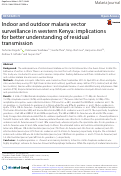 Cover page: Indoor and outdoor malaria vector surveillance in western Kenya: implications for better understanding of residual transmission.