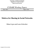 Cover page: Motives for Sharing in Social Networks
