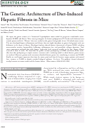 Cover page: The Genetic Architecture of Diet‐Induced Hepatic Fibrosis in Mice