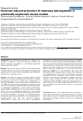 Cover page: Hormone-induced protection of mammary tumorigenesis in genetically engineered mouse models