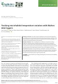 Cover page: Tracking microhabitat temperature variation with iButton data loggers.