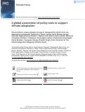 Cover page: A global assessment of policy tools to support climate adaptation