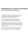 Cover page: Remembrance, Journey and Dance
