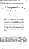 Cover page: Co-Constructing an Open and Collaborative Manifesto to Reclaim the Open Science Narrative