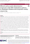 Cover page: Efficient and accurate determination of genome-wide DNA methylation patterns in Arabidopsis thaliana with enzymatic methyl sequencing