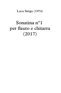 Cover page: Sonatina n° 1 per flauto e chitarra