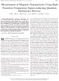 Cover page: Measurement of Magnetic Nanoparticles Using High Transition Temperature Superconducting Quantum Interference Devices
