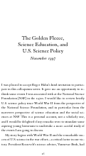 Cover page: The Golden Fleece, Science Education, and U.S. Science Policy