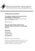 Cover page: Education, Elderly Health, and Differential Population Aging in South Korea: A Demographic Approach