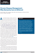Cover page: Chronic disease management: why dementia care is different.