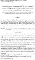 Cover page: Smoothed estimation of unknown inputs and states in dynamic systems with application to oceanic flow field reconstruction
