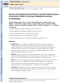 Cover page: Disease and treatment characteristics do not predict symptom occurrence profiles in oncology outpatients receiving chemotherapy