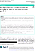 Cover page: Epidemiology and treatment outcomes in pediatric patients with post-injection paralysis