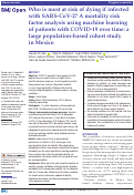 Cover page: Who is most at risk of dying if infected with SARS-CoV-2? A mortality risk factor analysis using machine learning of patients with COVID-19 over time: a large population-based cohort study in Mexico.