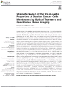 Cover page: Characterization of the Viscoelastic Properties of Ovarian Cancer Cells Membranes by Optical Tweezers and Quantitative Phase Imaging