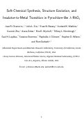 Cover page: Soft-Chemical Synthesis, Structure Evolution, and Insulator-to-Metal Transition in Pyrochlore-like <em>l</em>-RhO <sub>2</sub>