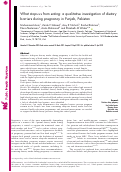 Cover page: What stops us from eating: a qualitative investigation of dietary barriers during pregnancy in Punjab, Pakistan.