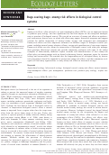 Cover page: Bugs scaring bugs: enemy‐risk effects in biological control systems