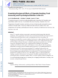 Cover page: Examining Reciprocal Effects of Cigarette Smoking, Food Insecurity, and Psychological Distress in the U.S.