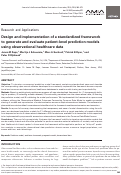 Cover page: Design and implementation of a standardized framework to generate and evaluate patient-level prediction models using observational healthcare data