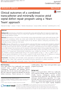 Cover page: Clinical outcomes of a combined transcatheter and minimally invasive atrial septal defect repair program using a Heart Team approach.