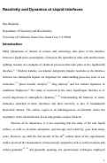 Cover page: Reactivity and Dynamics at Liquid Interfaces