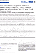 Cover page: Association of Immunosuppression and Human Immunodeficiency Virus (HIV) Viremia With Anal Cancer Risk in Persons Living With HIV in the United States and Canada.