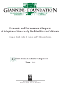 Cover page of Economic and Environmental Impacts of Adoption of Genetically Modified Rice in California