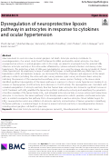 Cover page: Dysregulation of neuroprotective lipoxin pathway in astrocytes in response to cytokines and ocular hypertension​.