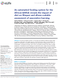 Cover page: An automated feeding system for the African killifish reveals the impact of diet on lifespan and allows scalable assessment of associative learning.