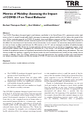 Cover page: Metrics of Mobility: Assessing the Impact of COVID-19 on Travel Behavior.
