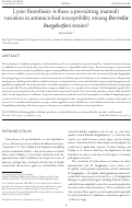 Cover page: Lyme Borreliosis: Is there a preexisting (natural) variation in antimicrobial susceptibility among Borrelia burgdorferi strains?