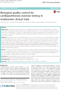 Cover page: Biological quality control for cardiopulmonary exercise testing in multicenter clinical trials.