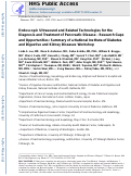 Cover page: Endoscopic Ultrasound and Related Technologies for the Diagnosis and Treatment of Pancreatic Disease - Research Gaps and Opportunities: Summary of a National Institute of Diabetes and Digestive and Kidney Diseases Workshop.