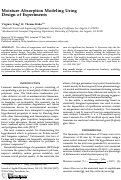 Cover page: Moisture absorption modeling using design of experiments