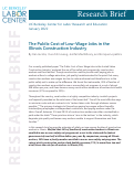 Cover page: The Public Cost of Low-Wage Jobs in the Illinois Construction Industry