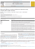 Cover page: Ethno-racial differences in anxiety and depression impairment among emerging adults in higher education.