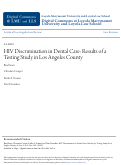 Cover page: HIV Discrimination in Dental Care: Results of a Testing Study in Los Angeles Study