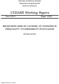 Cover page: Measuring Risk by Looking at Changes in Inequality: vulnerability in Ecuador