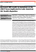 Cover page: Increased AID results in mutations at the CRLF2 locus implicated in Latin American ALL health disparities