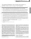 Cover page: The potential therapeutic role of lymph node resection in epithelial ovarian cancer: a study of 13 918 patients