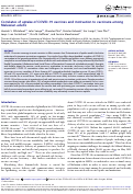 Cover page: Correlates of uptake of COVID-19 vaccines and motivation to vaccinate among Malawian adults.