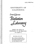 Cover page: EFFECT OF THE it-it RESONANCE IN THE REACTION it + n -V 2it = n