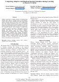 Cover page: Comparing Adaptive and Random Spacing Schedules during Learningto Mastery Criteria