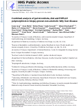 Cover page: Combined analysis of gut microbiota, diet and PNPLA3 polymorphism in biopsy‐proven non‐alcoholic fatty liver disease