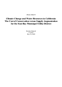 Cover page: Climate Change and Water Resources in California: The Cost of Conservation versus Supply Augmentation for the East Bay Municipal Utility District
