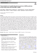 Cover page: Characterization of cognitive function in survivors of diffuse gliomas using resting-state functional MRI (rs-fMRI)